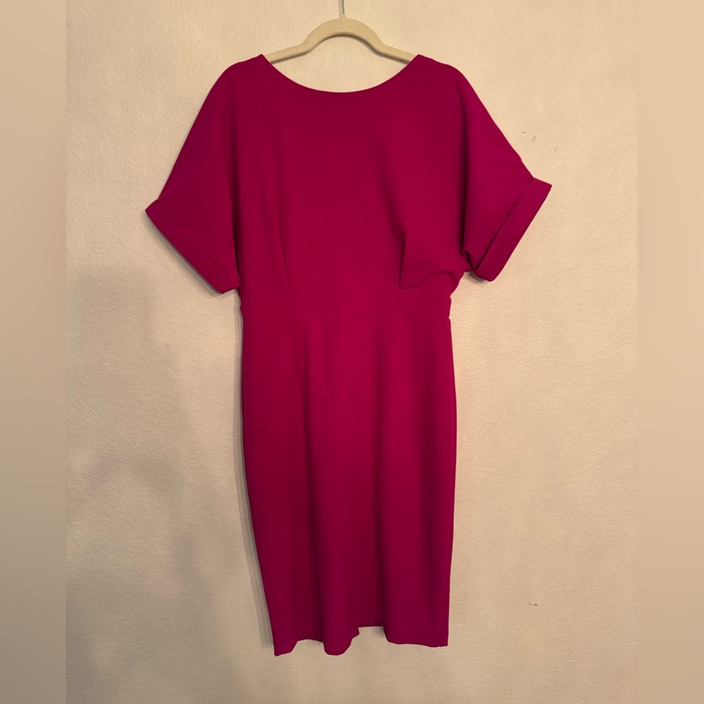 Alexia Admor Magenta Short Sleeve Dress | Size Large | Back Zipper